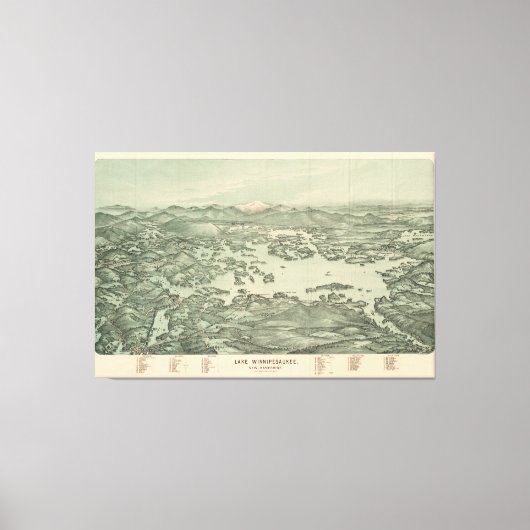  Pictorial Map of Lake Winnipesaukee (1903) Canvas Afdruk (Voorkant)