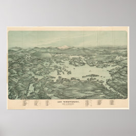  Pictorial Map of Lake Winnipesaukee (1903) Poster