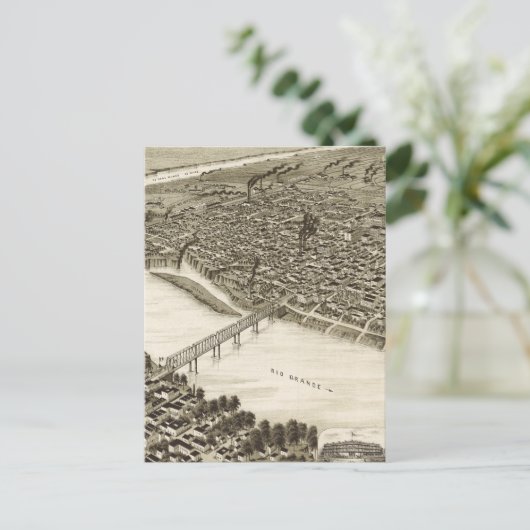  Pictorial Map of Laredo Texas (1892) Briefkaart (Staand voorkant)