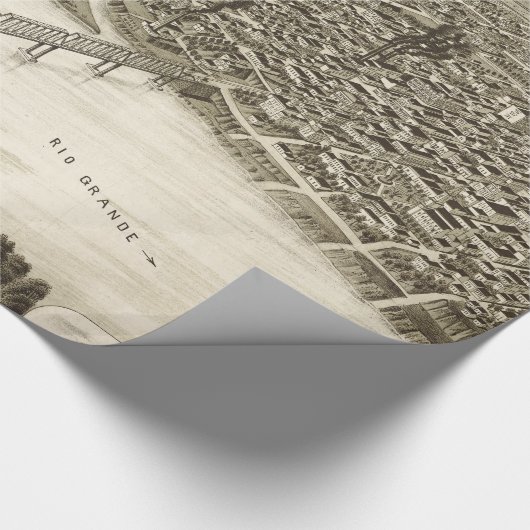 Pictorial Map of Laredo Texas (1892) Cadeaupapier (Hoek)