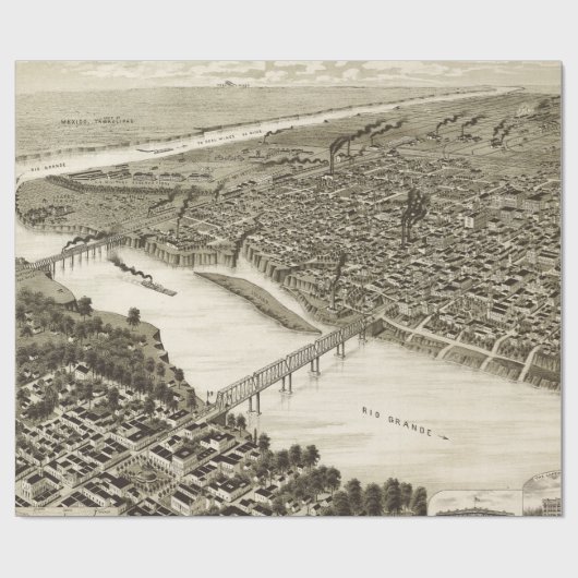  Pictorial Map of Laredo Texas (1892) Cadeaupapier (Vlak)