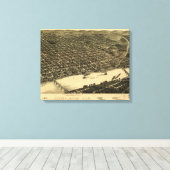 Pictorial Map of Little Rock (1887) Canvas Afdruk (Insitu (Houten vloer))