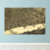  Pictorial Map of Little Rock (1887) Canvas Afdruk (Insitu (Houten vloer))