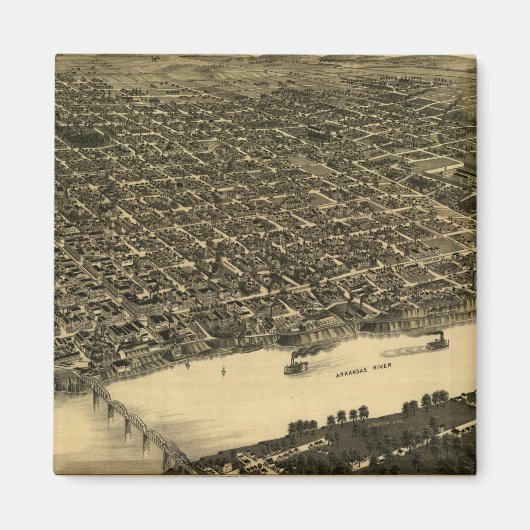 Pictorial Map of Little Rock (1887) Magneet (Voorkant)