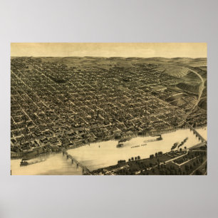 Pictorial Map of Little Rock (1887) Poster