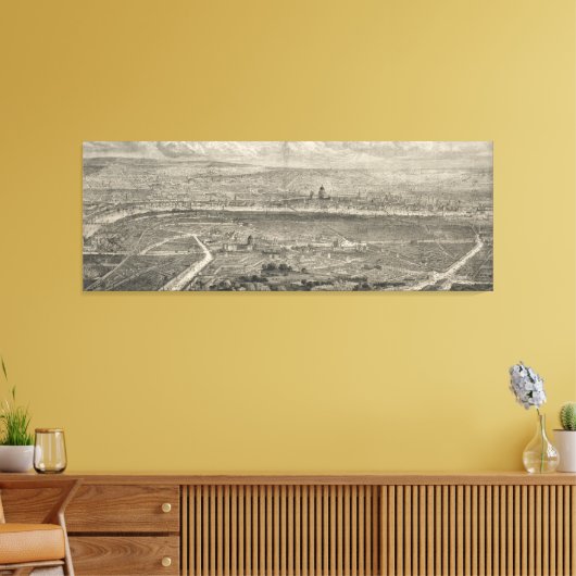  Pictorial Map of London England (1861) Canvas Afdruk (Insitu (Woonkamer))