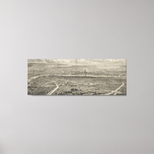  Pictorial Map of London England (1861) Canvas Afdruk (Voorkant)