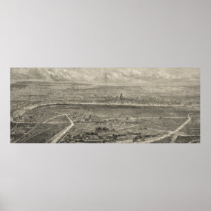  Pictorial Map of London England (1861) Poster