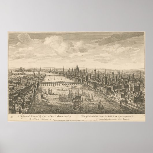  Pictorial Map of London & The Thames Poster (Voorkant)