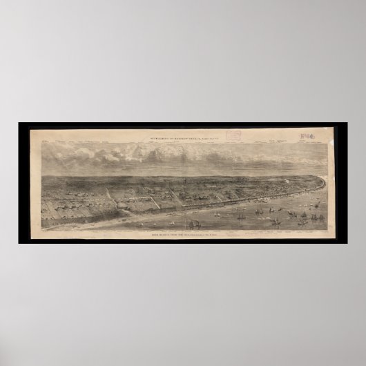 Pictorial Map of Long Branch NJ (1873) Poster (Voorkant)