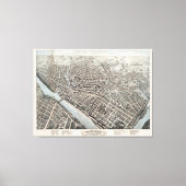  Pictorial Map of Lowell MA (1876) Canvas Afdruk (Voorkant)