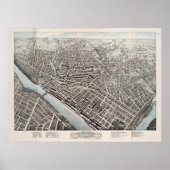  Pictorial Map of Lowell MA (1876) Poster (Voorkant)