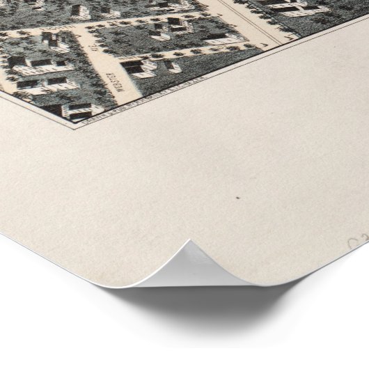  Pictorial Map of Lowell MA (1876) Poster (Hoek)