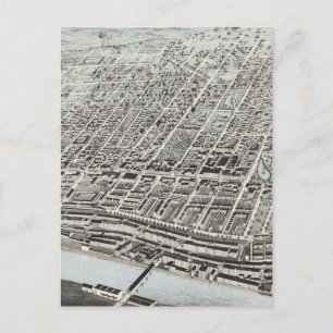 Pictorial Map of Manchester NH (1876) Briefkaart