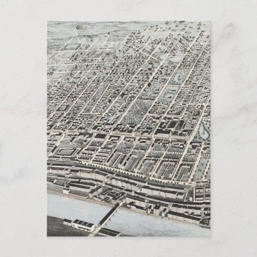  Pictorial Map of Manchester NH (1876) Briefkaart (Voorkant)