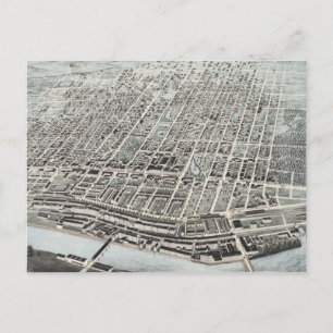 Pictorial Map of Manchester NH (1876) Briefkaart