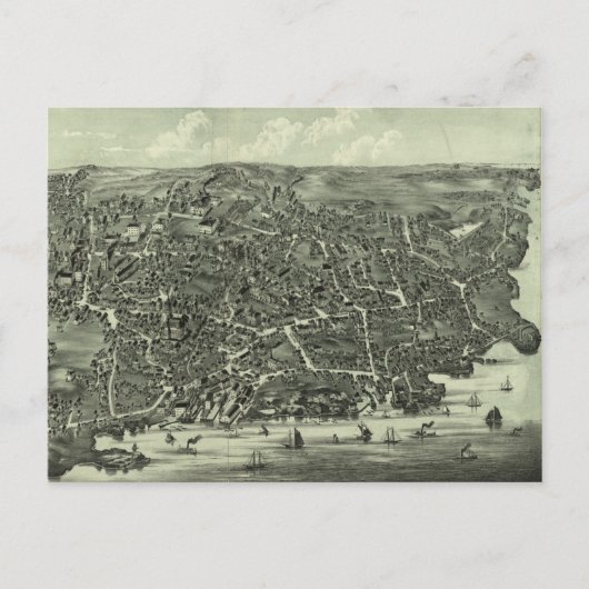  Pictorial Map of Marblehead MA (1882) Briefkaart (Voorkant)