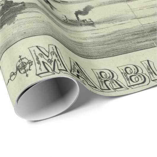  Pictorial Map of Marblehead MA (1882) Cadeaupapier (Rol Hoek)