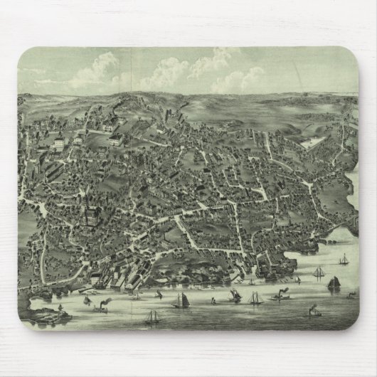  Pictorial Map of Marblehead MA (1882) Muismat (Voorkant)