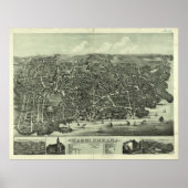  Pictorial Map of Marblehead MA (1882) Poster (Voorkant)