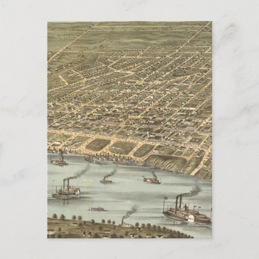  Pictorial Map of Memphis Tennessee (1870) Briefkaart (Voorkant)