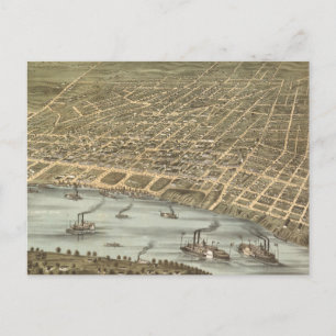  Pictorial Map of Memphis Tennessee (1870) Briefkaart