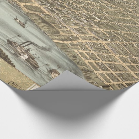 Pictorial Map of Memphis Tennessee (1870) Cadeaupapier (Hoek)