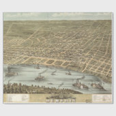  Pictorial Map of Memphis Tennessee (1870) Cadeaupapier (Vlak)