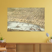  Pictorial Map of Memphis Tennessee (1870) Canvas Afdruk (Insitu (Woonkamer))