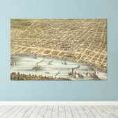  Pictorial Map of Memphis Tennessee (1870) Canvas Afdruk (Insitu (Houten vloer))