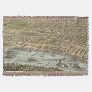  Pictorial Map of Memphis Tennessee (1870) Deken