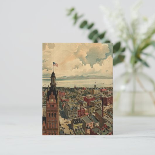  Pictorial Map of Milwaukee WI (1898) Briefkaart (Staand voorkant)