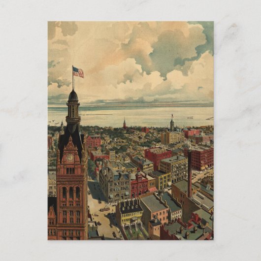  Pictorial Map of Milwaukee WI (1898) Briefkaart (Voorkant)