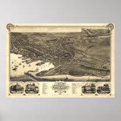  Pictorial Map of Nantucket (1881) Poster (Voorkant)