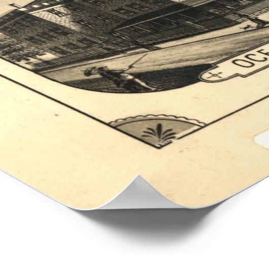  Pictorial Map of Nantucket (1881) Poster (Hoek)