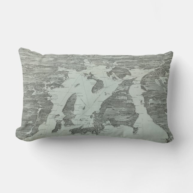  Pictorial Map of Narragansett Bay (1907) Kussen (Voorkant)