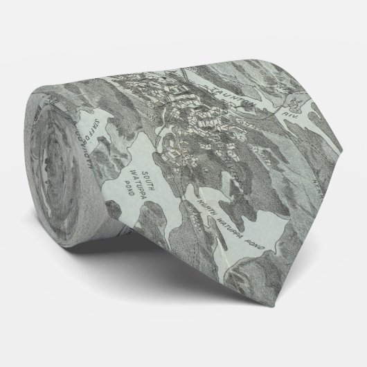  Pictorial Map of Narragansett Bay (1907) Stropdas (Opgerold)