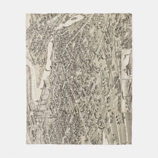  Pictorial Map of Nashua NH (1883) Fleece Deken (Voorkant)