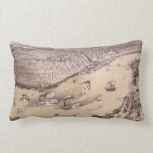 Pictorial Map of New Orleans (1851) Kussen