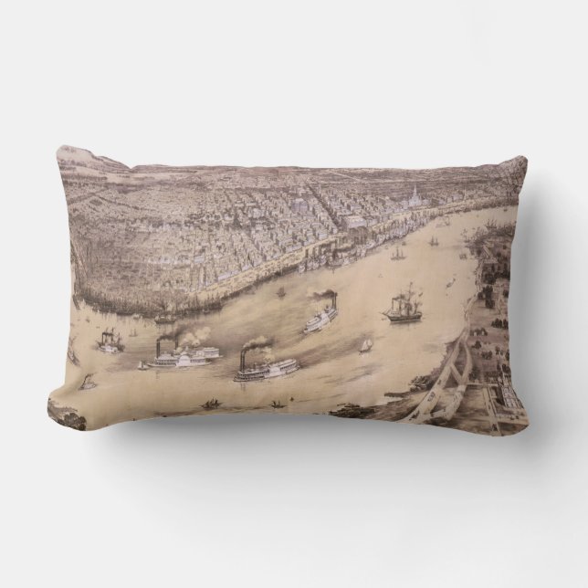  Pictorial Map of New Orleans (1851) Kussen (Voorkant)