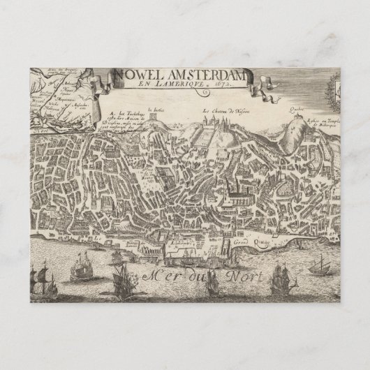Pictorial Map of New York City (1672) Briefkaart (Voorkant)