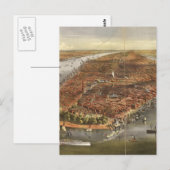  Pictorial Map of New York City (1870) Briefkaart (Voorkant / Achterkant)