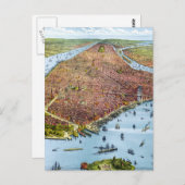  Pictorial Map of New York City (1879) Briefkaart (Voorkant / Achterkant)