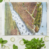  Pictorial Map of New York City (1879) Theedoek (Gevouwen)