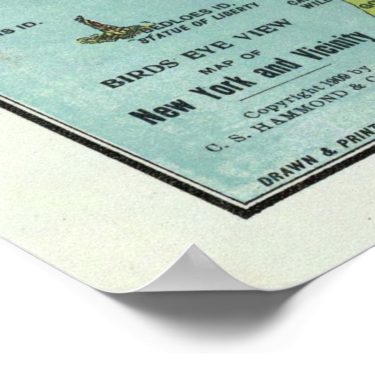  Pictorial Map of New York City (1909) Poster (Hoek)