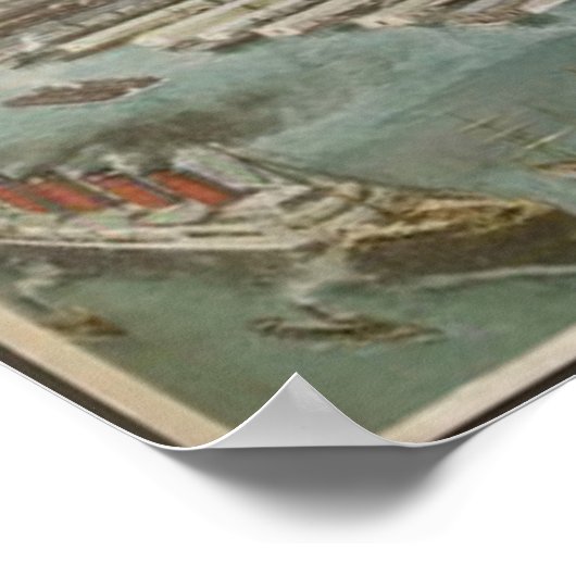  Pictorial Map of New York City (1914) Poster (Hoek)