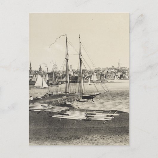  Pictorial Map of Newport RI (1860) Briefkaart (Voorkant)