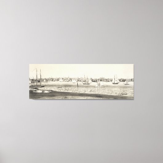 Pictorial Map of Newport RI (1860) Canvas Afdruk (Voorkant)