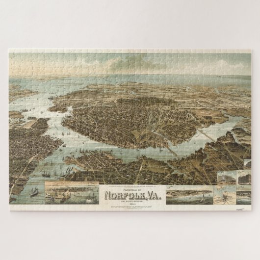  Pictorial Map of Norfolk Virginia (1892) Legpuzzel (Horizontaal)