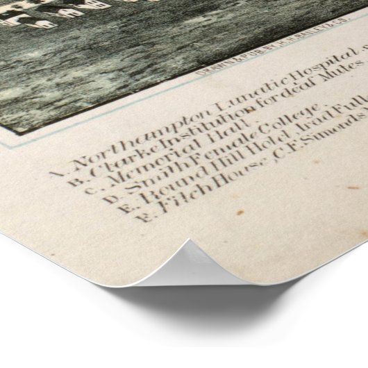  Pictorial Map of Northampton MA (1875) Poster (Hoek)